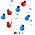 thumbnail image 3 of kladzum Red White and Blue Lights Remote Control String Plug In Indoor Outdoor String Lights, Ideal for Any Patriotic Decorations & Independence Day Decorations, 9.84 Ft String Lights on Clearance, 3 of 6