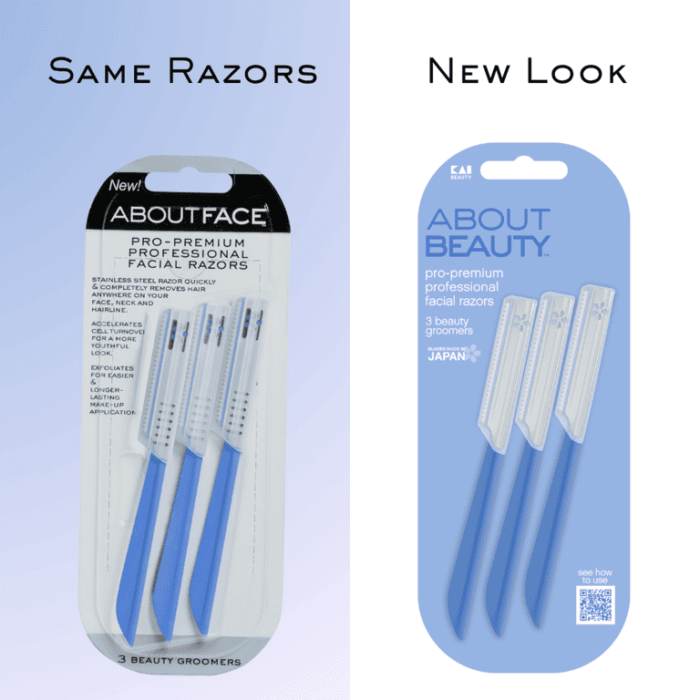 About Face Pro-Premium Facial Razors, 3 Pack, Dermaplane Kit for