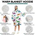 thumbnail image 5 of Wearable Oversized Blanket,White Dinosaurs Colorful Leaves Pattern Wearable Blanket Hoodie for Adults,Cozy Hooded Blankets with Super Pockets,Super Warm Fuzzy Pullover for Women & Men, 5 of 6