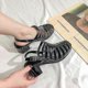 thumbnail image 1 of Jelly Shoes Women's Sandals Summer Student Transparent Crystal Plastic Medium High Heel Roman Anti Slip Baotou Beach Hole Hole, 1 of 5