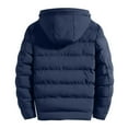thumbnail image 5 of Herrnalise Men's Short Work Clothes Cotton Jacket Bread Jacket Thickened Long Sleeve Hooded Zipper Pocket Cotton Jacket Coat Blue, 5 of 5
