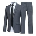 thumbnail image 3 of Skymirror Men Suit Set Lapel Formal Stylish Buttons Pockets Blazer for Dating, 3 of 8
