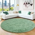 thumbnail image 3 of ASPILLOW Fluffy Circular Rugs,6ft Soft Fuzzy Plush Indoor Round Carpets for Bedroom Living Room Kids Room Nursery,Mint Green, 3 of 8