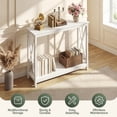 thumbnail image 4 of ZENY 39.4" 2-Tier Narrow Entryway Console Table, X-Shape Wood Sofa Side Table White, 4 of 11