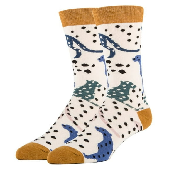 Sock It Up Men's Colorful Patterned Dress Socks, Premium Cotton Casual Fashion Crew Socks, Cheetah Charm