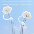 thumbnail image 3 of Fymlhomi 2Pcs Straw Tips Cover Straw Covers Cap for Reusable Straws Cloud Shape Straw Protector for 6-8mm Straws Airtight Seal Splash Proof Straw Protector Caps, 3 of 5