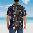 thumbnail image 3 of Lsque Astronaut pattern Hawaiian Shirt for Men, Unisex Summer Beach Casual Short Sleeve Button Down Shirts-Medium, 3 of 9