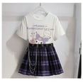 thumbnail image 4 of Kawaii Kuromi Short Sleeves Skirt Suit Preppy Style T-shirt Pleated Skirt Student Fashion Trend  Uniform, 4 of 8