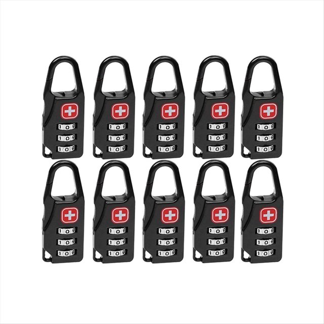 10 Uds. Candado de Aleación Portátil para Equipaje de Viaje Al Aire Libre Mochila con Cremallera Bolso Combinación Antirrobo Segura