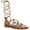 Tan, variant on Womens Ainsley Faux Leather Caged Gladiator Sandals