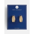 thumbnail image 3 of Free Assembly Women's Ribbed Goldtone J Hoop Earrings, 3 of 4