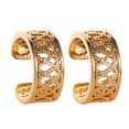 thumbnail image 2 of Openpig Retro hollow U-shaped Ear Bone Without Ear Hole Polished Filigree Small Swirl Non Piercing Clip On Ear Cuff for Women Men, 2 of 7