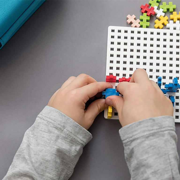 Plus Plus Building Set With Travel Case - 100 Mini Pieces With Baseplate STEM Toy