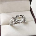 thumbnail image 3 of Hexagon White Topaz Ring, 925 Sterling Silver Oxidized, Women Ring, Natural White Topaz, November, Christmas, Thanksgiving, Tiny Dainty Ring, Handmade, Statement Jewelry, Wedding, Anniversary Gift, 3 of 8