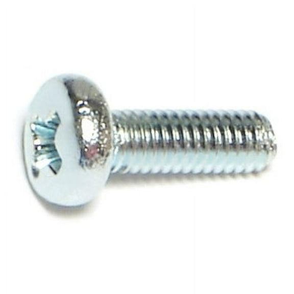 4mm-0.7 x 12mm Zinc Plated Class 4.8 Steel Coarse Thread Phillips Pan Head Machine Screws