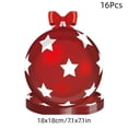 thumbnail image 3 of GWAAMB 16 Count 7 Inch Christmas Ball Shaped Paper Plates, Red with White Star Disposable Dinnerware, Xmas Holiday Party Table Supplies, B, 3 of 6