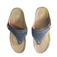 thumbnail image 2 of Women's Spring And Summer New Big Size Clip-toe Beach Flower Hollow-out Wedges Fashion Casual Slippers Sandals for Women Navy 37, 2 of 6