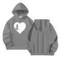thumbnail image 4 of Kids Girls Boys Halloween Pullover Hoodie Unisex Fleece Top Jacket PE School Sweat Hoodie Casual Fashion Gray 9-10 Years, 4 of 5