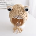 thumbnail image 1 of FHBVT Cute Frog Eye Warm Knitted Hat Polyester Material Adjustable Drawstring Elastic 45-49cm Head Circumference Autumn Winter Cold Protection Multiple Colors Daily Wear Thanksgiving Christmas Gifts, 1 of 6