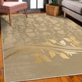 thumbnail image 3 of Floral Decorative Rug, Romantic Royal Leaf Pattern Yellow Colored Blossoming Branch Leaves Art, Quality Carpet for Bedroom Dorm and Living Room, 6 Sizes, Camel Mustard, by Ambesonne, 3 of 4