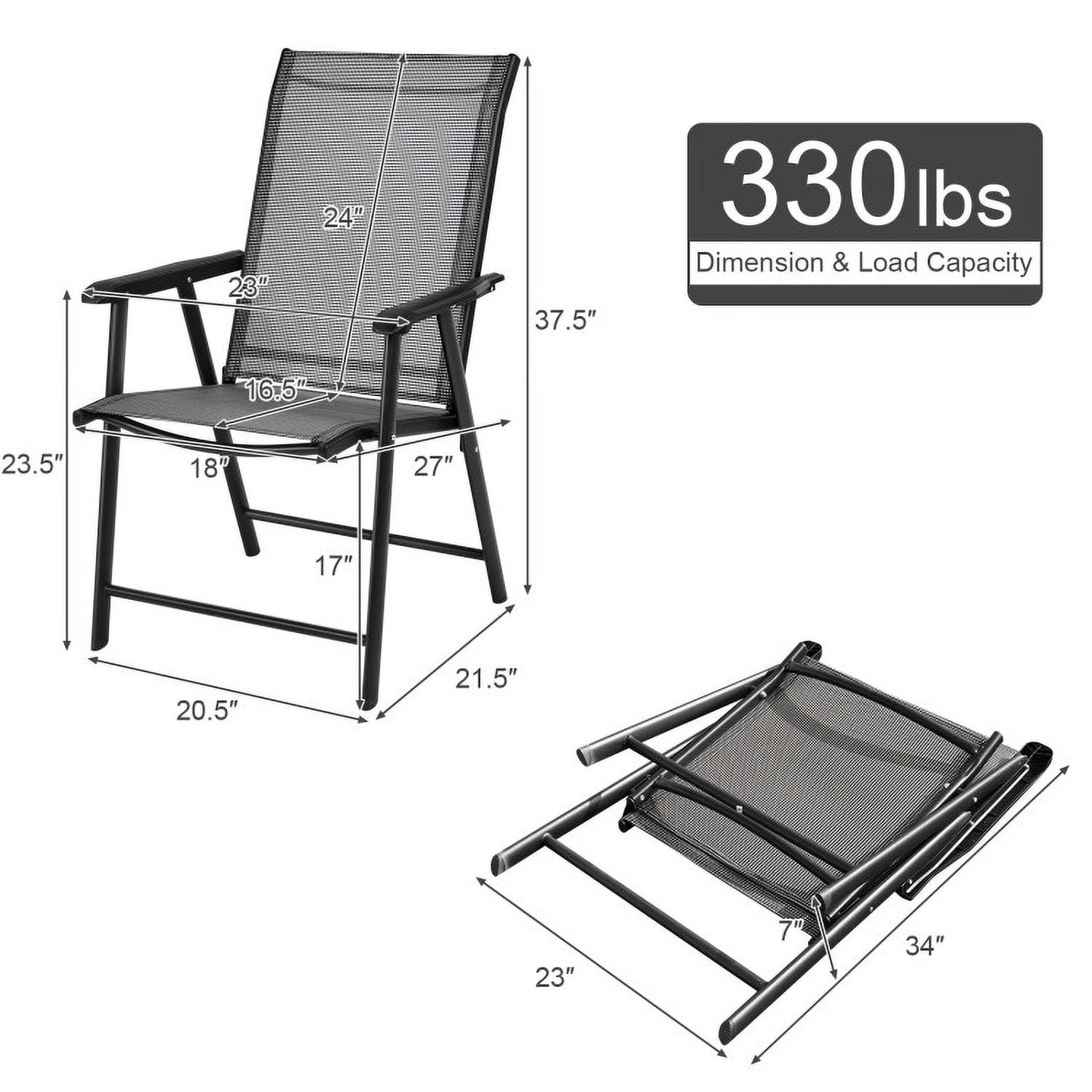 Aimee Lii Set of 2 Outdoor Patio Folding Chairs, Outdoor Patio Set, Gray Aimee Lii Set of 2 Outdoor Patio Folding Chairs, Outdoor Patio Set, Gray