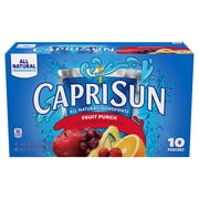 Capri Sun Fruit Punch Flavored with other natural flavor Juice Drink Blend, 10 ct Box, 6 fl oz Pouches (Package May Vary)