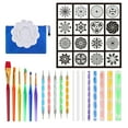 thumbnail image 1 of 37pcs Mandala Dotting Tools Set with Stencils Palette Paint Brush Ball Stylus Pens for Painting Rocks Nails Canvas Coloring Art Drawing, 1 of 7