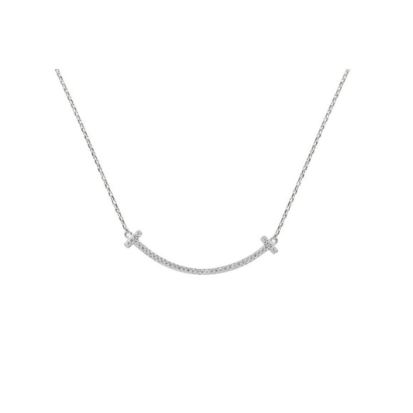 Amore Pendentif Chaîne en Argent Sterling à Double Crochet Zircon Cubique