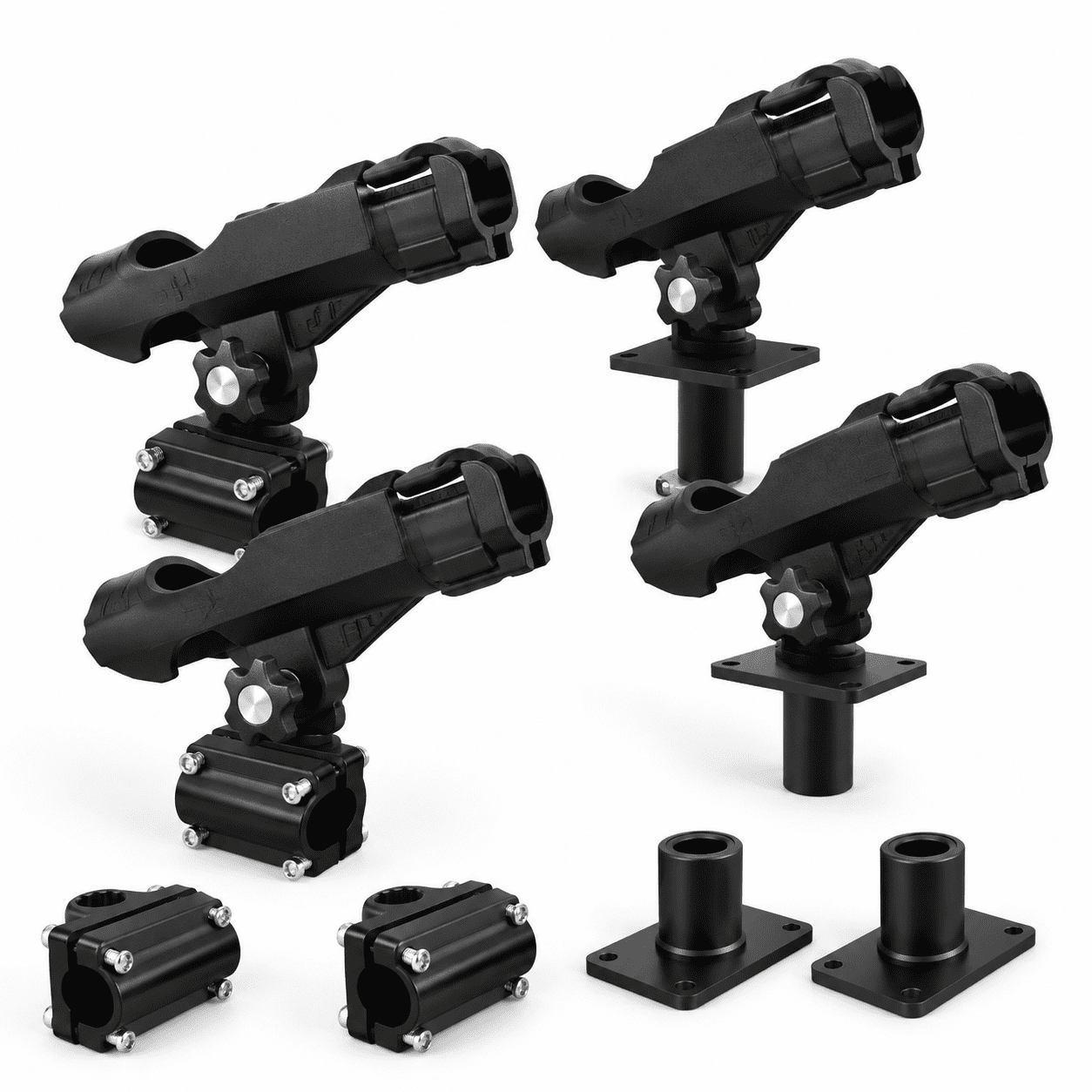 Classic 4-Pack Boat Fishing Rod Holders Reinforced Nylon Stainless Steel Marine Grade Mounts