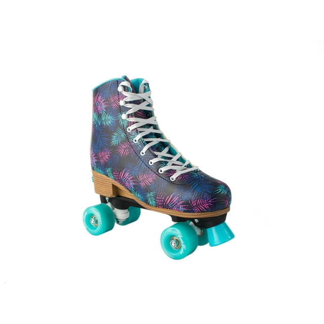 Patines Quads Ajustables Sweet Rocket Diseño Palmeras Talla 25 a 26.5