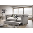 thumbnail image 2 of CoSoTower Luxurious 1PC Modern Aesthetic Beautifully Button Tufted Nailhead Trim Design Daybed Built-In Pull-Out Trundle Bed Living Space Guest Room Bedroom Dove Gray, 2 of 7