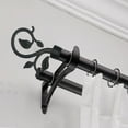 thumbnail image 6 of Curtain Rod Finials under $5! CQCYD Set of 2 Curtain Rod Finials, 28mm Diameter Leaf Design End Caps, Decorative Curtain Rod Tips, Iron Look Plastic Finials for Window Treatment, 6 of 7