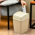 thumbnail image 4 of HBBKVI 1.9 Gallon Swing Top Kitchen Trash Can, Plastic Trash Can for Bathroom Living Room, Beige, 4 of 7