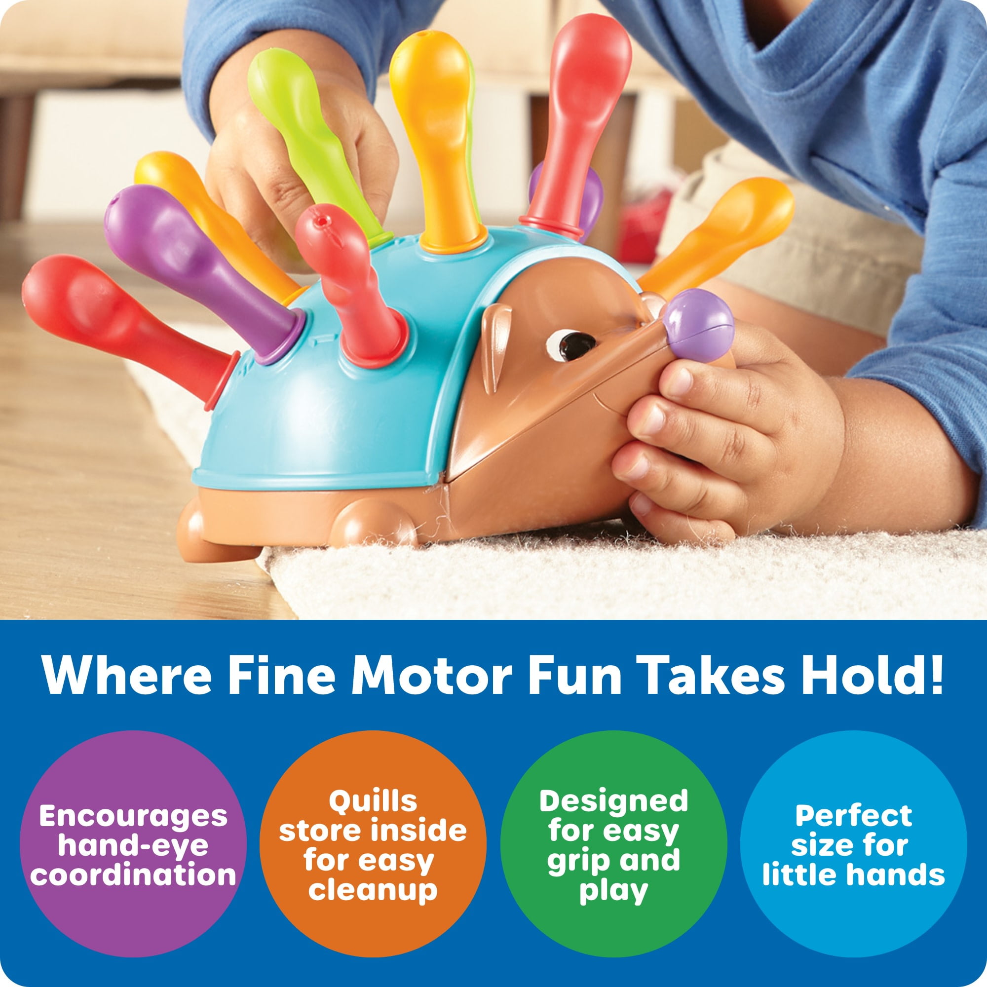 Learning Resources Spike The Fine Motor Hedgehog, Sensory Toys, Montessori, Ages 18 Months +