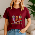 thumbnail image 4 of Happy Hallothanksmas Tshirt, Halloween Thanksgiving Christmas Shirt, Holiday Season Tee, Turkey Gift, Vintage Ghost ,Merry Christmas, 4 of 5