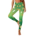 thumbnail image 3 of Vekome Green Womens Leggings Plus Size St Patricks Day High Waisted Yoga Pants Seamless Clover Lightweight Running Tights XL, 3 of 8