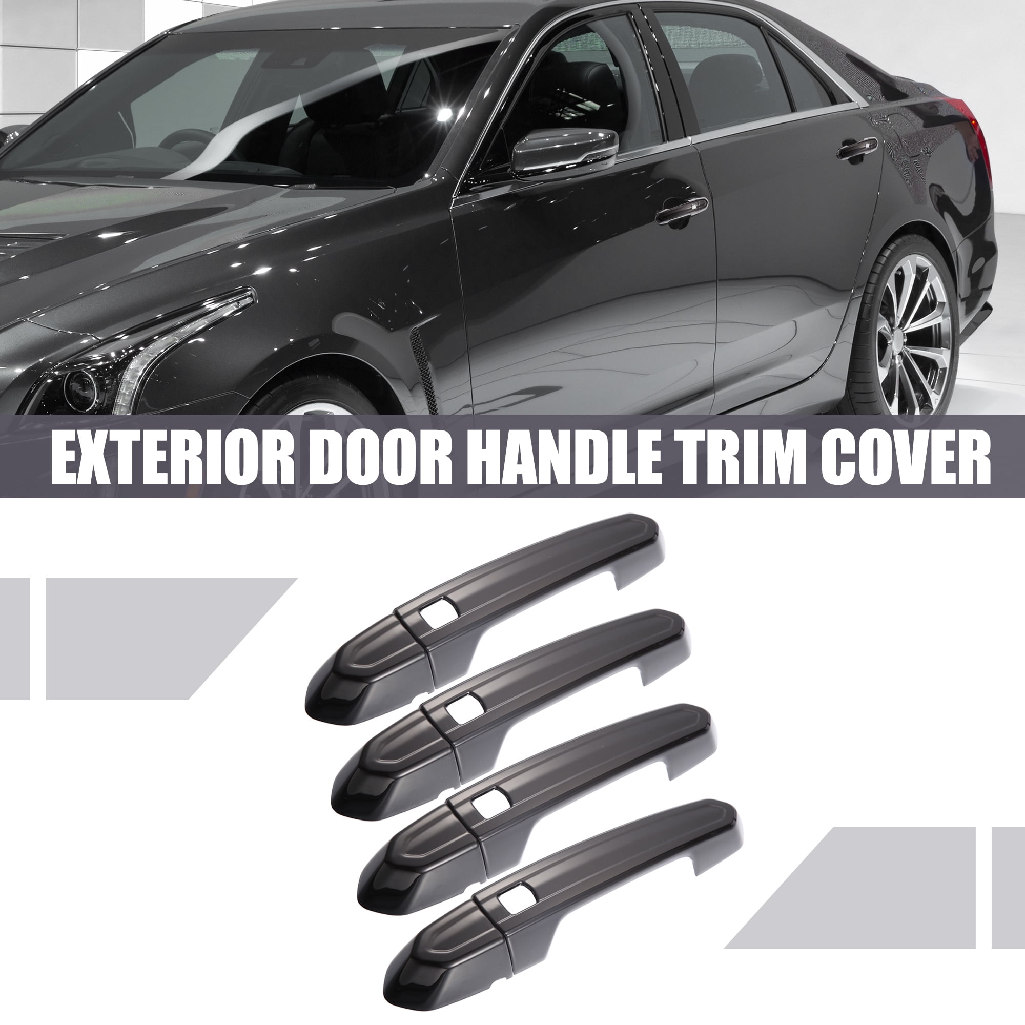 Unique Bargains Door Handle Cover for Cadillac XT4 XT5 XT6 CT4 CT6 CTS ATS XTS Gloss Black