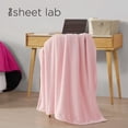 thumbnail image 5 of The Sheet Lab Solid Plush Microfiber Throw Blanket, Light Pink, 50" x 70", 5 of 6