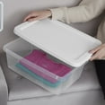 thumbnail image 4 of Sterilite Set of (4) Small Storage Bin, 12 Quart Clear Plastic Storage Container with Snap-On Lid, White, 4 of 10