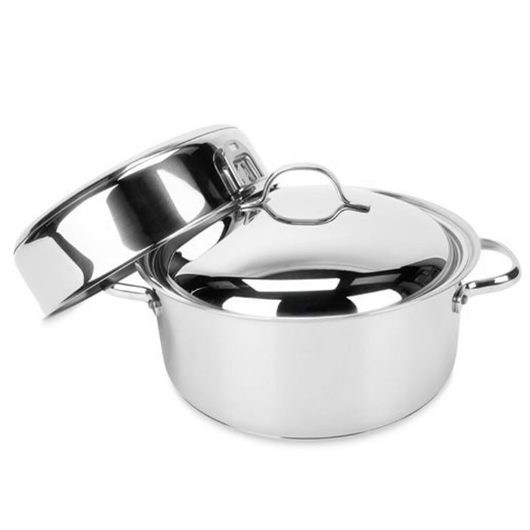 Camco Stainless Steel Nesting Cookware Set- Non Stick Pans and Pots with  Removable Handles, Space Efficient Excellent for RVs and Compact Kitchen