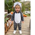 thumbnail image 6 of RUINIXCW Toddler Baby Halloween Wolf Fashion Long Sleeve Fuzzy Zip Up Hooded Jumpsuit, 6 of 8