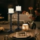 thumbnail image 5 of Juego de 3 candelabros decorativos de hierro | Candelabros de metal estilo europeo negro para decoración del hogar | Centro de mesa para cenas románticas y fiestas, 5 of 6