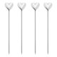 thumbnail image 1 of GOOHOCHY 4 unids Selecciones en forma de corazón Picks de acero inoxidable Fruit Sticks Fruit Forks (plata), 1 of 7