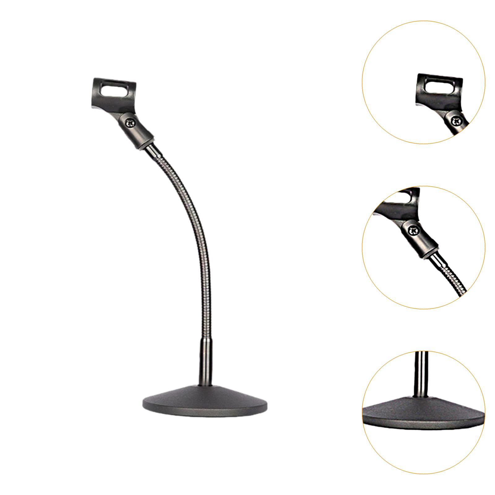 Table Mic Stand Flexible Gooseneck Desktop Metal Construction for Lectern Studio Gaming Podcast Broadcast Use
