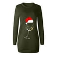 thumbnail image 4 of Christmas Dresses for Women Casual Long Pullover Long Sleeve Round Neck Mini Sweatshirt Dress Sweater Dresses, 4 of 4