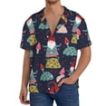 thumbnail image 3 of Honeii 's Gnome With Mushroom for men's short-sleeved button-up collared shirt featuring a pocket, perfect for beach vacations, and travel adventures., 3 of 5