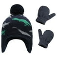 thumbnail image 3 of Childrens Winter Hats with Ear Flaps Gloves Set, Warm Hat Knit Gloves Set for Ages 4-6 Years Boys and Girls, 3 of 3