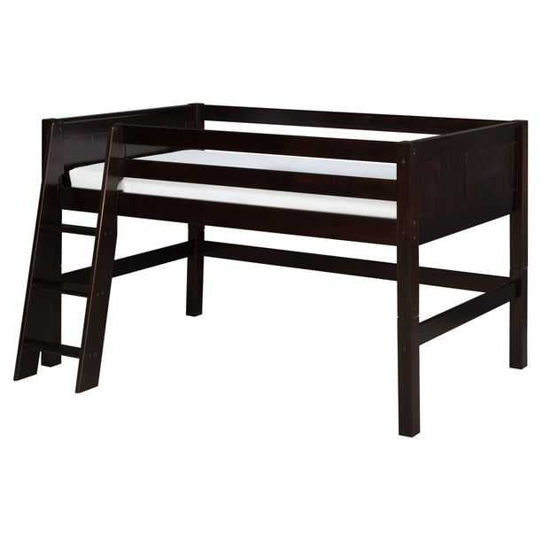 Camaflexi Full Size Low Loft Bed Panel Headboard Cappuccino Finish