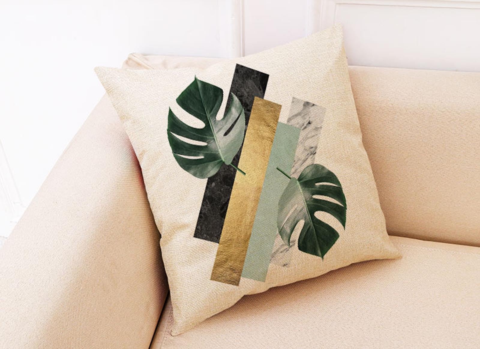 Flower Tree Pillow Case Cotton Linen Cushion Cover Sofa Throw Home  Bed Decor