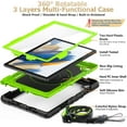 thumbnail image 6 of KOMI 360° Hand Strap Shockproof Case for Samsung Galaxy Tab A8 10.5 inch, Green+Black, 6 of 8